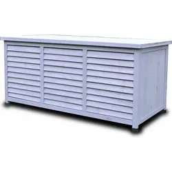 Rijoka Gartenbox aus Holz – Auflagenbox – 350L – 1300x640x600mm – Blau Grau