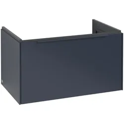 Villeroy & Boch Subway 3.0 Waschbeckenunterschrank, LED-Beleuchtung, 1 Auszug, 772x429x478mm, C573L2VQ, Farbe: Front/Korpus: Marine Blue, Griff: Marine Blue