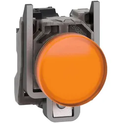 Schneider Electric XB4BVGM5T Leuchtmelder, Harmony XB4, Metall, 22mm, orange, inkl. universellem LED-Modul mit Schutz, 110-240V AC