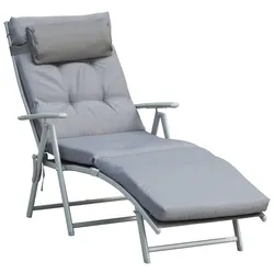 Outsunny - Sonnenliege - 137Lx63Wx5Hcm - Grau+Silber