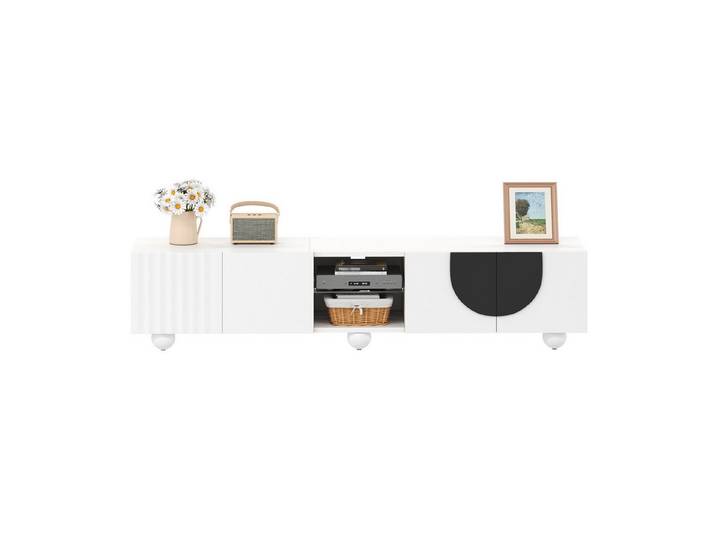 Welltin TV-Schrank Fernsehschrank mit Push-to-Open und offenem Mittelfach 180x40x41,5 cm, Push-to-Open, geschlossene Seitenschränke