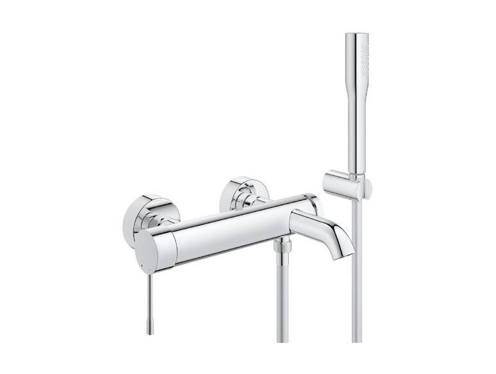 Badarmatur GROHE Essence Einhand Wannenbatterie , silber (silberfarben), B:20cm H:16,5cm, Messing, Armaturen, Badarmatur