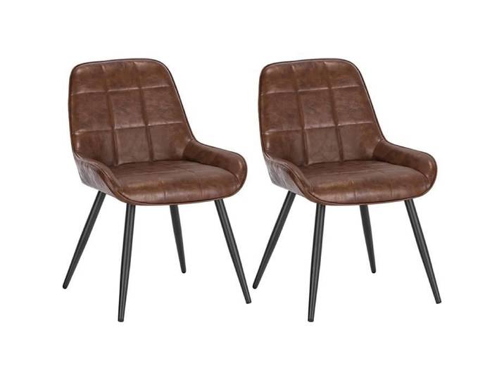 WOLTU Chaises de Salle à Manger Lot de 2 Chaises Relaxantes en SimiliCuir Ergonomiques avec Dossier Marron BH332br-2