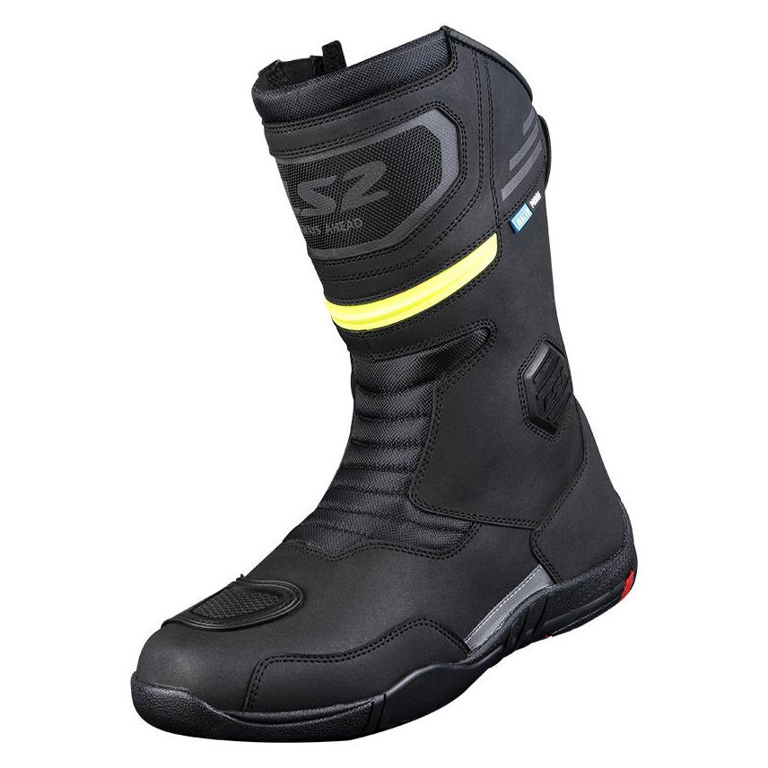 LS2 Goby wasserdichter Damen Motorrad Stiefel, schwarz/neon-gelb, 38 (Damen, 38) (71010T105438)