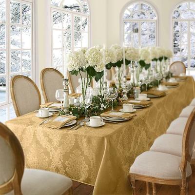 Threadmade Home Llc Abshire Rectangle Tablecloth, 52 x 70, Gold