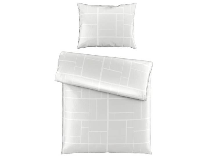 Dieter Knoll Bettwäscheset, Weiss, Textil, 160x210 cm, pflegeleicht, hautfreundlich, Heimtextilien, Bettwäsche, Bettwäsche, Satin Bettwäsche