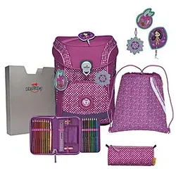 DerDieDas Ergoflex Easy Purple Dots 5tlg. Schulranzenset
