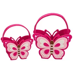 Filz-Körbchen "Schmetterling", pink, 2 Stück