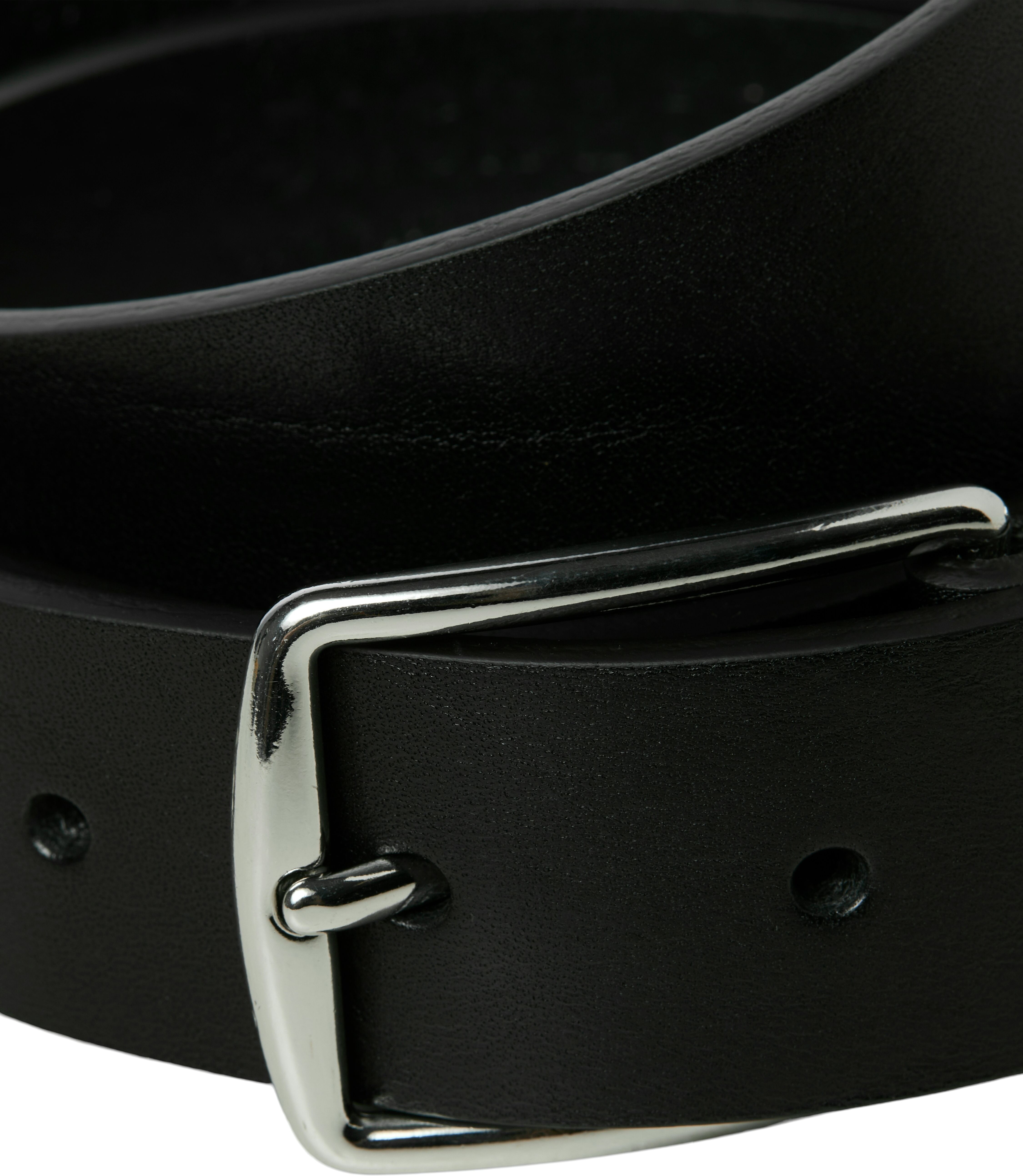 Ledergürtel JACK & JONES "JACPRAGUE LEATHER BELT NOOS", Herren, Gr. 85, schwarz, Leder, unifarben, Gürtel Ledergürtel schwarz 85