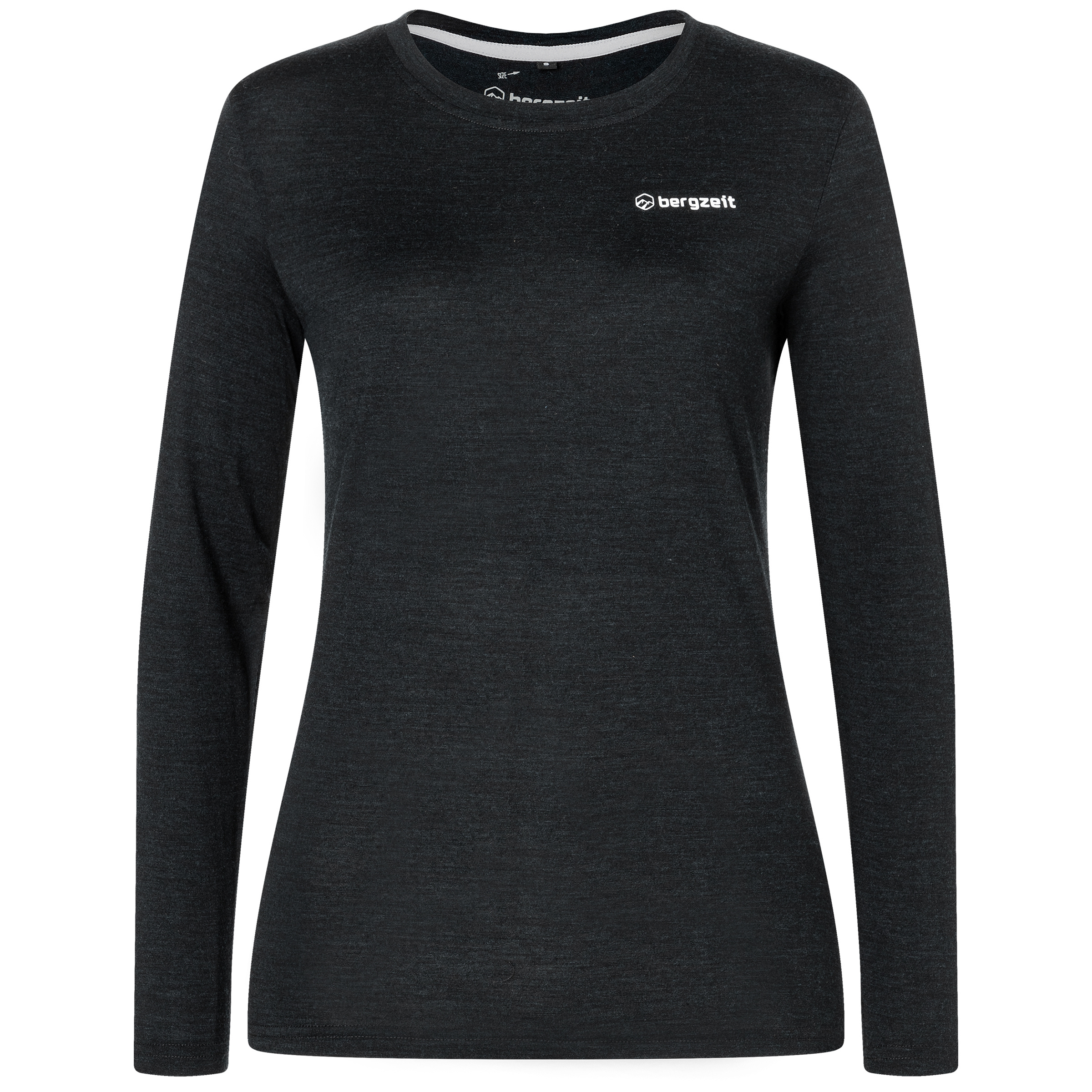 Bergzeit Basics Bergzeit Pure Merino Damen Langarm Unterhemden schwarz Größe XS Trekking Hautfreundlich Merinowolle