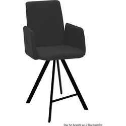 THEKENSTUHL drehbar (2er-Set) Desiree 52x109x60 Schwarz/Anthrazit