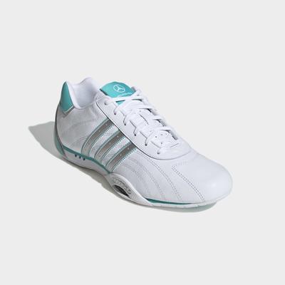 Sneaker ADIDAS PERFORMANCE "ADIRACER LO MERCEDES AMG PETRONAS F1 TEAM", Herren, Gr. 44, weiß (cloud weiß, matte silber, semi mint rush), Leder, Synthetik, Schuhe Sneaker