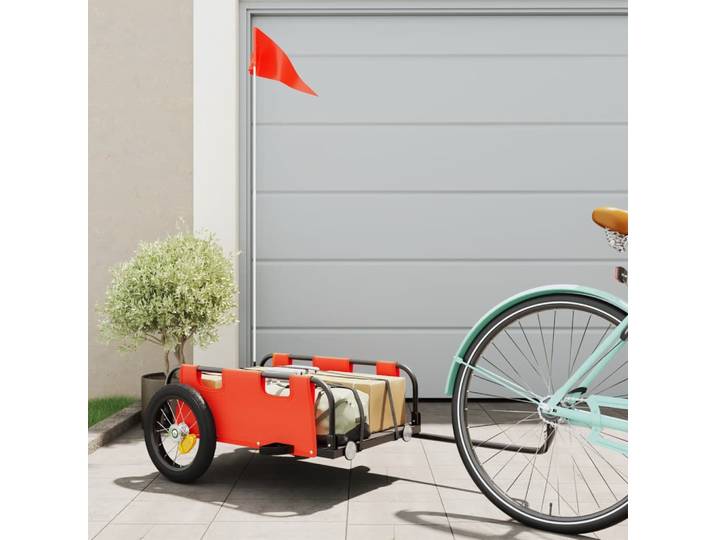 vidaXL Fahrradanhänger Orange Oxford-Gewebe und Eisen