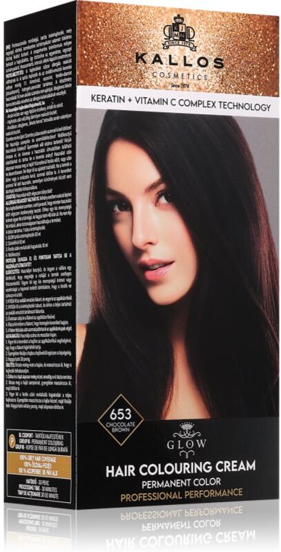 Kallos Glow Lasting Cream Colour coloration cheveux permanente teinte Chocolate Brown 60 ml