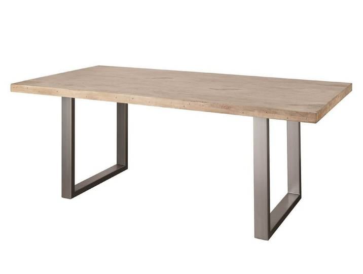 Massivmoebel24 Esstisch RAILWAY Mango Massivholz beige (Massivholz zerlegt 48 kg RAILWAY #307), Mango 180x90x76 cm (BxTxH) beige lackiert