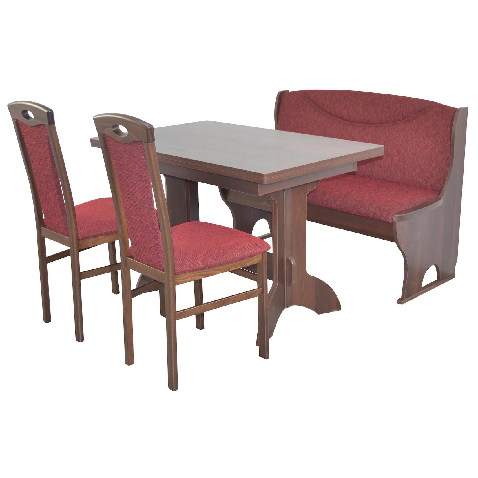 möbel direkt online Sitzgruppe 4-teilig "Madrid" mit Wangen-Esstisch buche natur-nuss dunkel