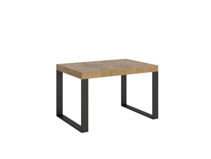 Table extensible - TECNO - 90x140/244 cm - Chêne Nature - Anthracite - 12 places