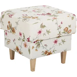 HOCKER Karlen Bezug Flachgewebe Buche natur / weiß