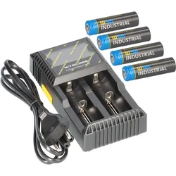 SET Nitecore D2 Ladegerät + 4x 14500 AA Solar Akku LiFePO4 3,2V 600mAh