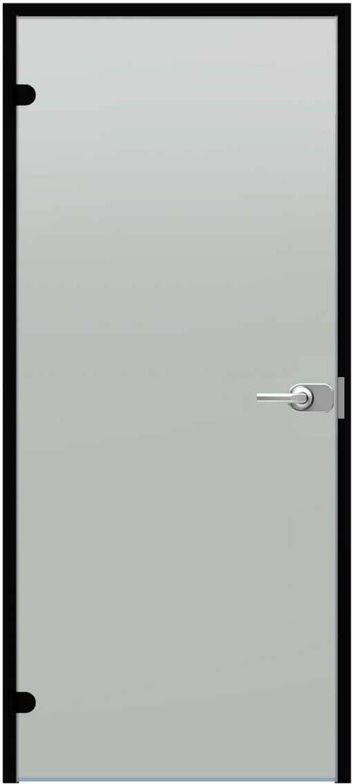 Verschließbare Saunatür Harvia - Schwarz Aluminium / Satin Glas / 90 x 210