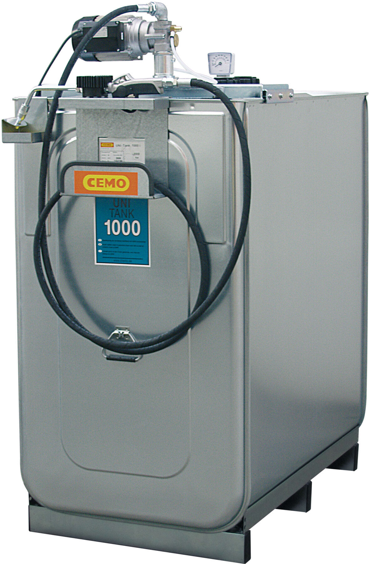 CEMO Schmierstoff-Kompaktanlage ECO elektrisch für Frischöl 1000 Liter + 4m Schlauch (8252)