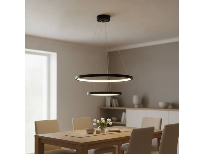 Zwarte hanglamp Empatia design dubbel Lyora - 110249