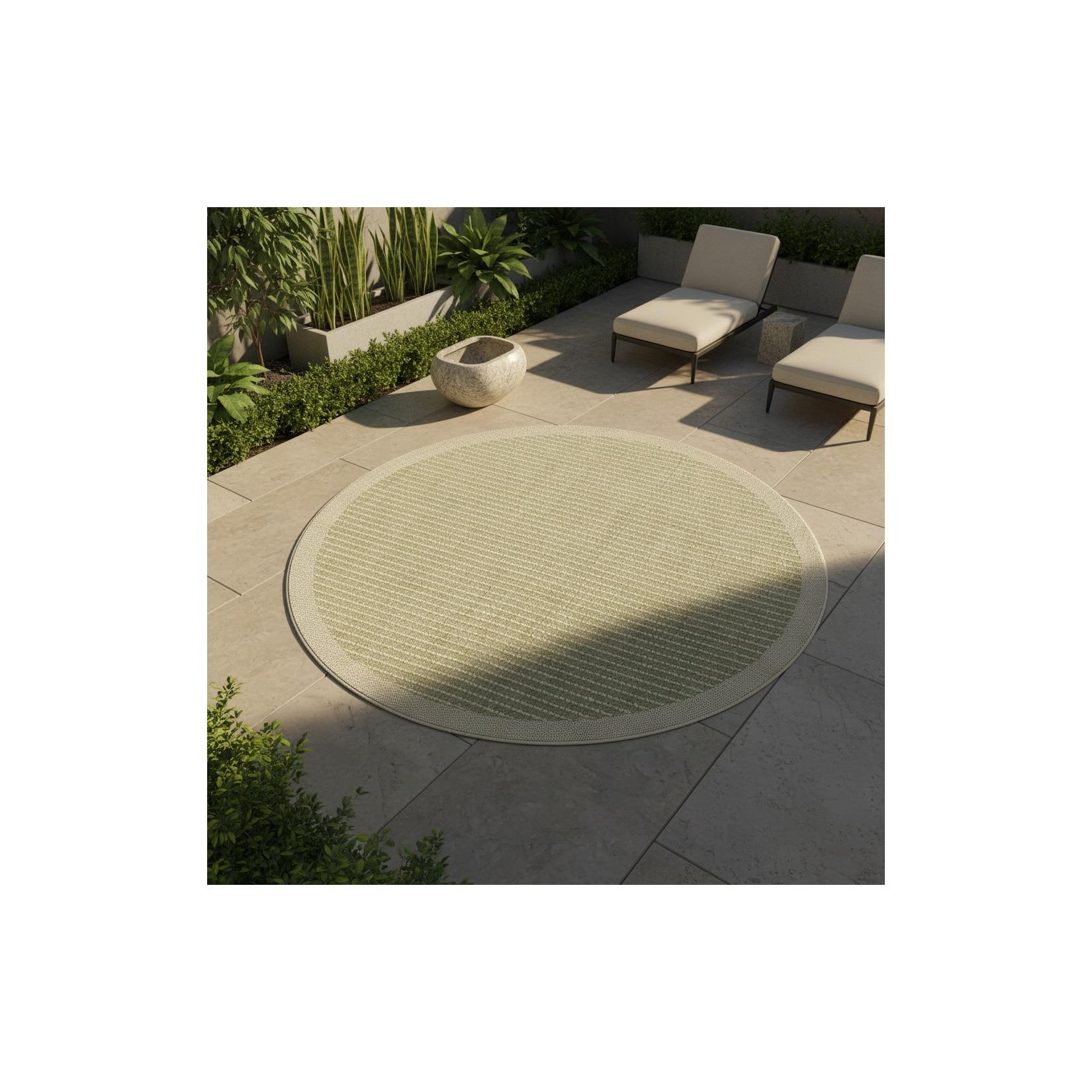Teppich Outdoor DAFNE in Grün, einfarbig, Ø 120 cm