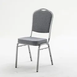 BIG Möbel GmbH Bankettstuhl GALA Grau – Stapelbar, Silbernes Gestell, Stoffbezug, 6cm Polsterung