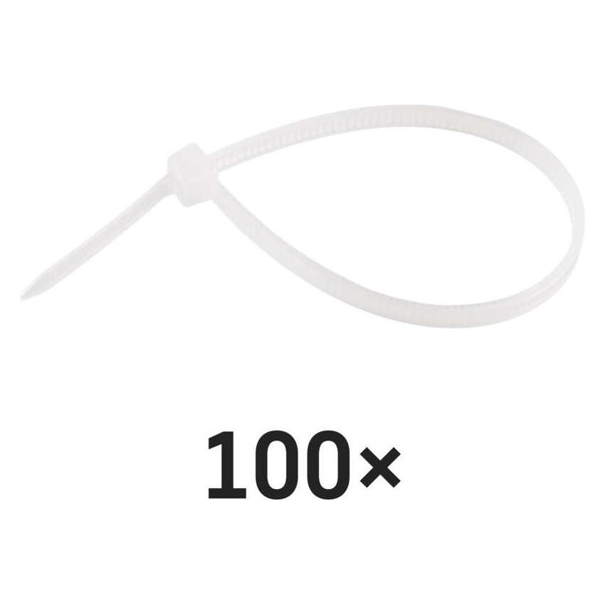 Emos Kabelbinder 150×3,5, weiss, 100 Stk (Kunststoffkabelbinder, 150 mm, 100 Stk.) (70415896)