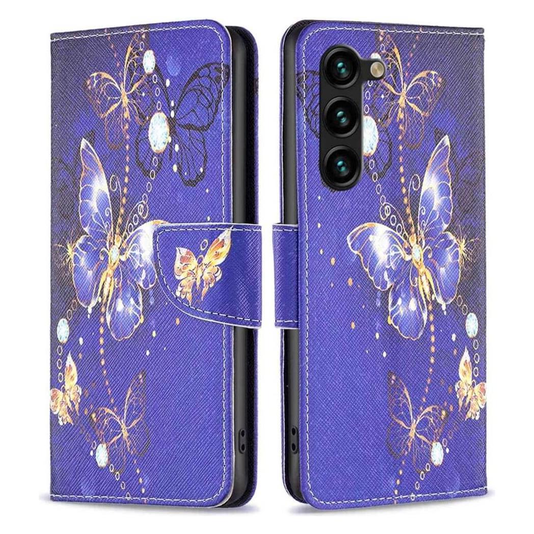 Cover-Discount Galaxy S23+ - Leder Hülle Schmetterling blau (Samsung Galaxy S23+) (660115869D)