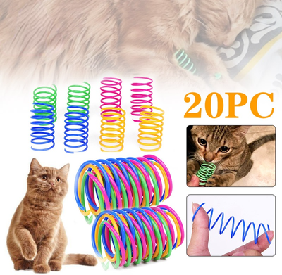 Pet Hub Colorful Kitten Coil Spiral Springs: Interactive Cat Toys For Playful Pets 16pc