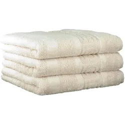 CAWÖ Handtuch, 3er Pack - C Noblesse, Walkfrottier, Baumwolle Natur / 50x100cm