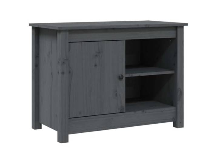 hliofuir TV-Schrank Grau 70x36,5x52 cm Massivholz Kiefer Lowboard Kompaktes Lowboard im modernen Landhausstil aus Nadelholz für Ordnung und Dekoration im Wohnzimmer oder Gästezimmer.