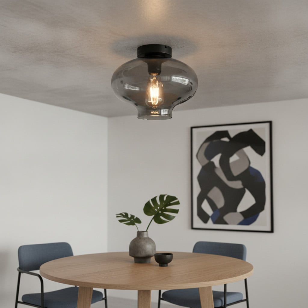 Artdelight Plafondlamp Toronto met Smoke Glas in Grijs