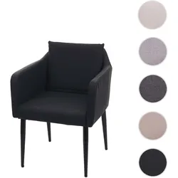 Esszimmerstuhl HWC-H93, Küchenstuhl Lehnstuhl Stuhl ~ Kunstleder schwarz