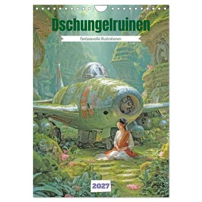 Dschungelruinen - Fantasievolle Illustrationen (Wandkalender 2027 DIN A4 hoch), CALVENDO Monatskalender