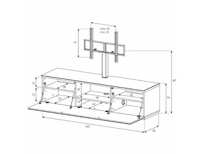 Balcar STA161F-BLK-BLK-BS TV-Möbel – TV Möbel – schwarz