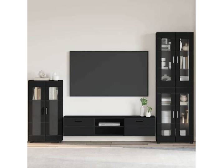 Noir Buffet FLORIN Noir 55 5x29x103 cm Bois d'ingénierie - Set de meubles LV134444
