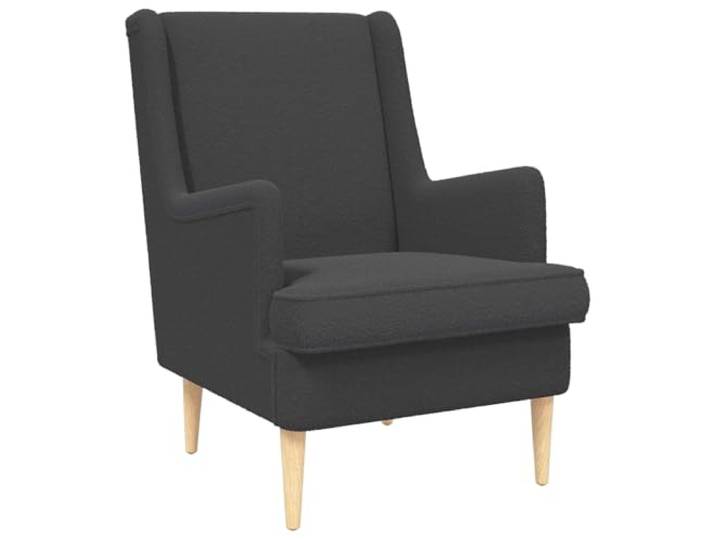 Bouclé Sessel Dunkelgrau mit Schaumstoff, Metallrahmen und Holz Bouclé-Gewebe, hoher Schaumstoff, stabiler Rahmen, modernes Design, pflegeleicht