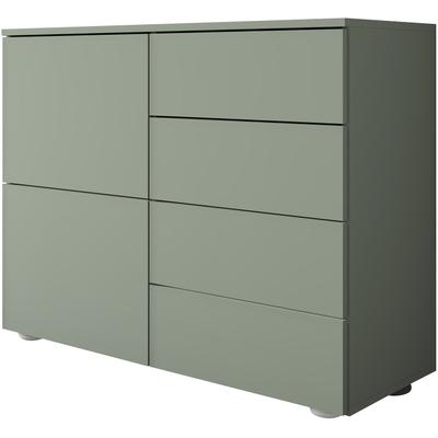 Kommode BORCHARDT MÖBEL "Rova, Sideboard Breite 93 cm", salbei, B:93cm H:72cm T:35cm, Holzwerkstoff, Sideboards, Kommode, Push-To-Open, verstellbare Einlegeböden, viel Stauraum, Breite 93cm