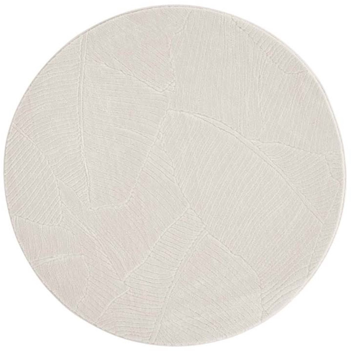 TrueWeave Rond zacht vloerkleed Fuzz Leaf crème 120 cm