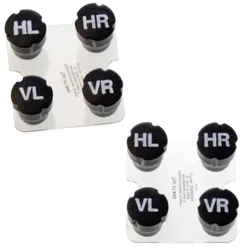 8-teiliger Reifenmarkierer für den Reifenwechsel - universell passend - Ø 13x17 mm - ABS-Kunststoff - VL HL VR HR Markierung - Ventilkappen Ersatz