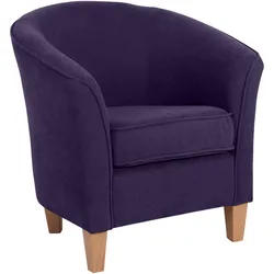 SESSEL Karine Bezug Veloursstoff Buche natur / violett