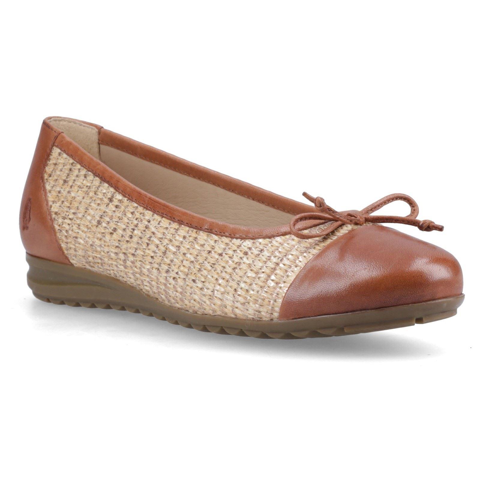 Hush Puppies Laurie Neuskap Leer Vrouwen Tan Standaard Ballerina's