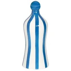 Lido - Zafferanoblau gestreifte Keramikflasche