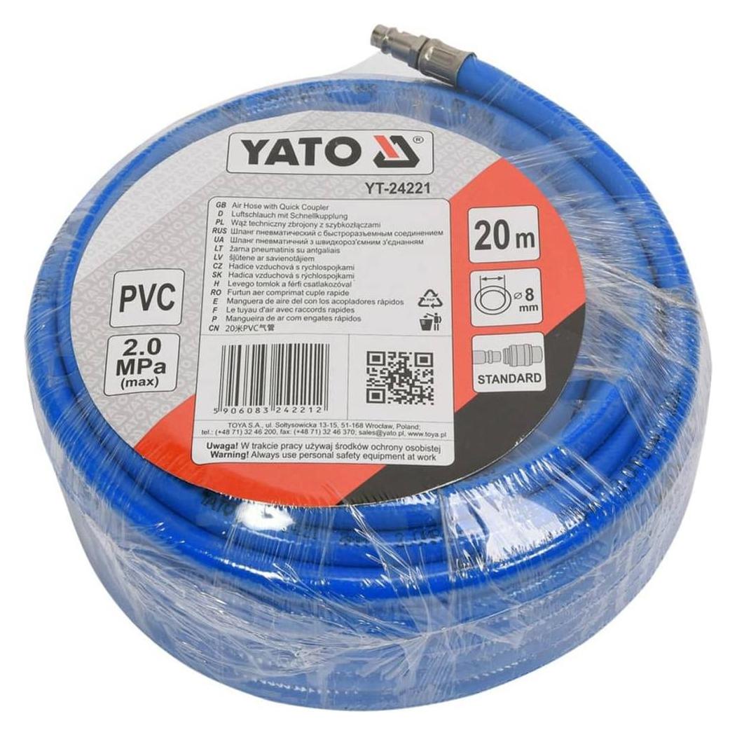 Yato AIR HOSE PVC W. COUPLING 8MM x 20M (5906083242212)
