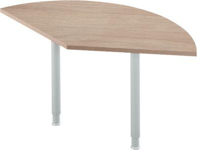 Ansatztisch, 135°, B 800 x T 800 mm, Eiche/weißalu