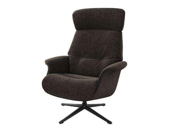 Sessel manuell verstellbar Schwarz/Schwarz Webstoff Saia Bezogen Schwarz 83 x 110 x 88cm