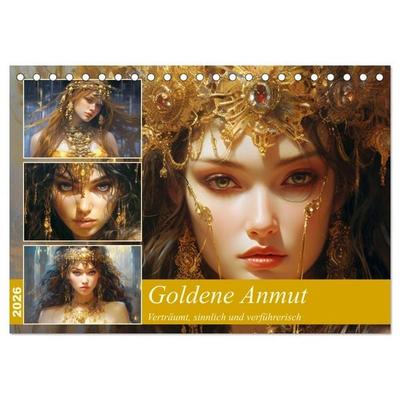 Goldene Anmut. Verträumt, sinnlich und verführerisch (Tischkalender 2026 DIN A5 quer), CALVENDO Monatskalender