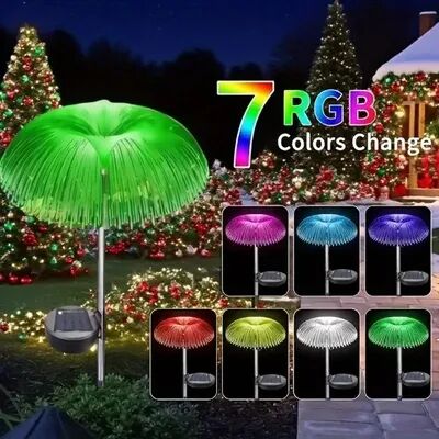Smart Shopping Spot Solar Jellyfish Garden Lights Outdoor 7 Color Changing Solar Garden Lights Waterproof Landscape Decor 1 Layer